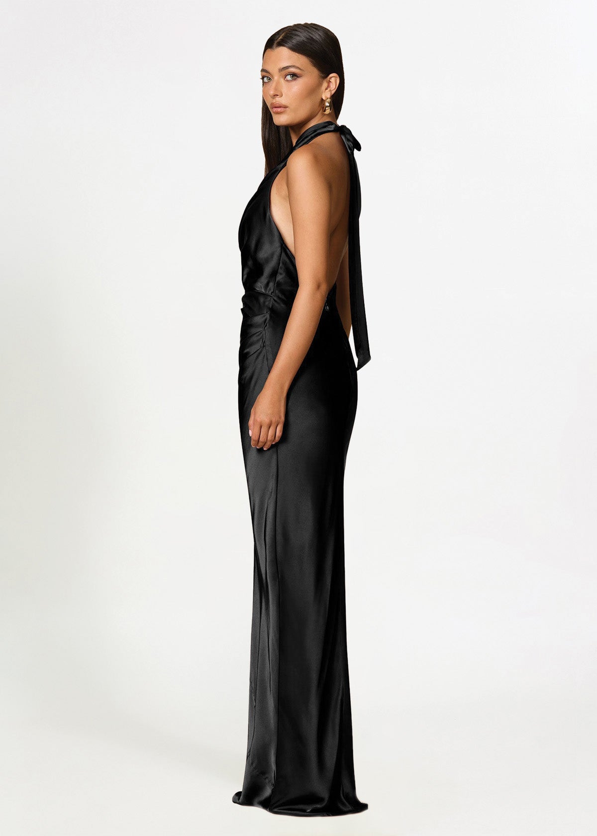 Nookie Penelope Drape Black Formal Dress