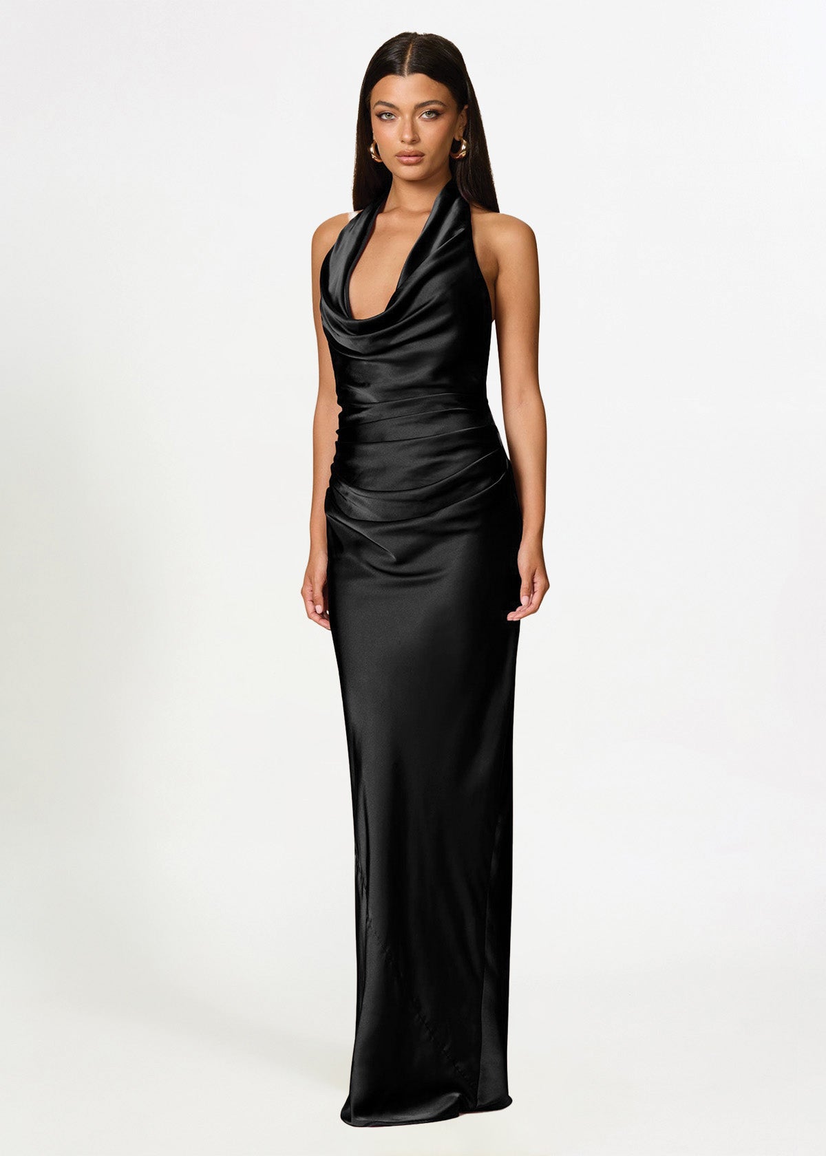 Nookie Penelope Drape Black Formal Dress