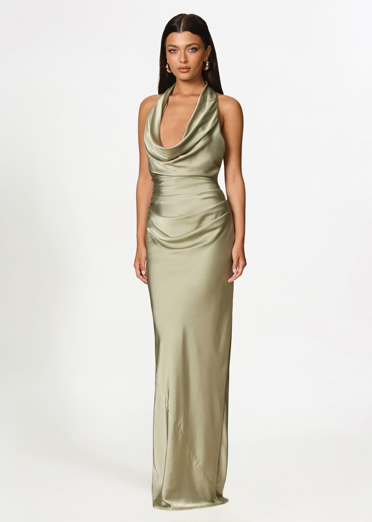 Nookie Penelope Drape Green Formal Dress