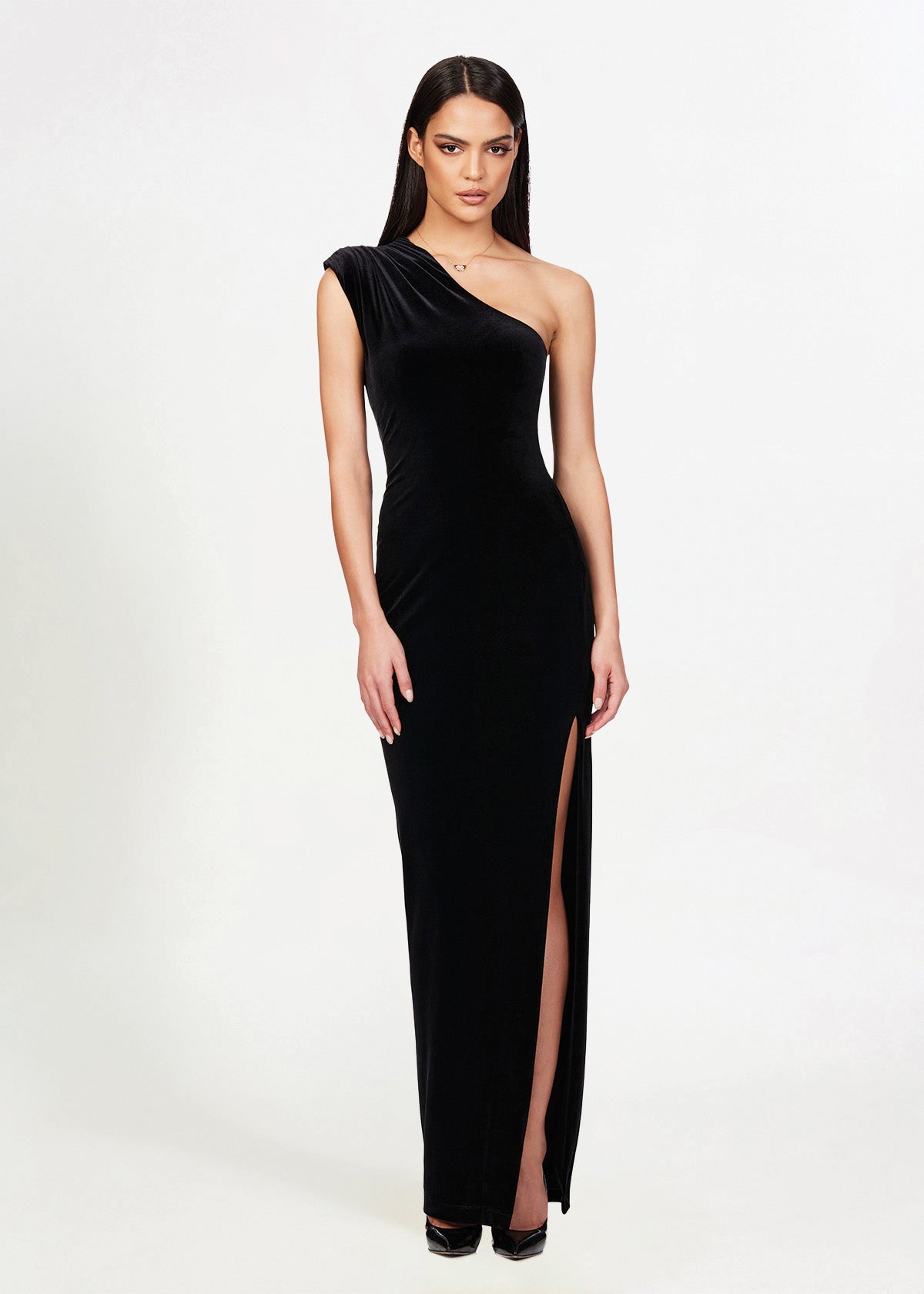 Nookie Rumi Velvet Black Formal Dress