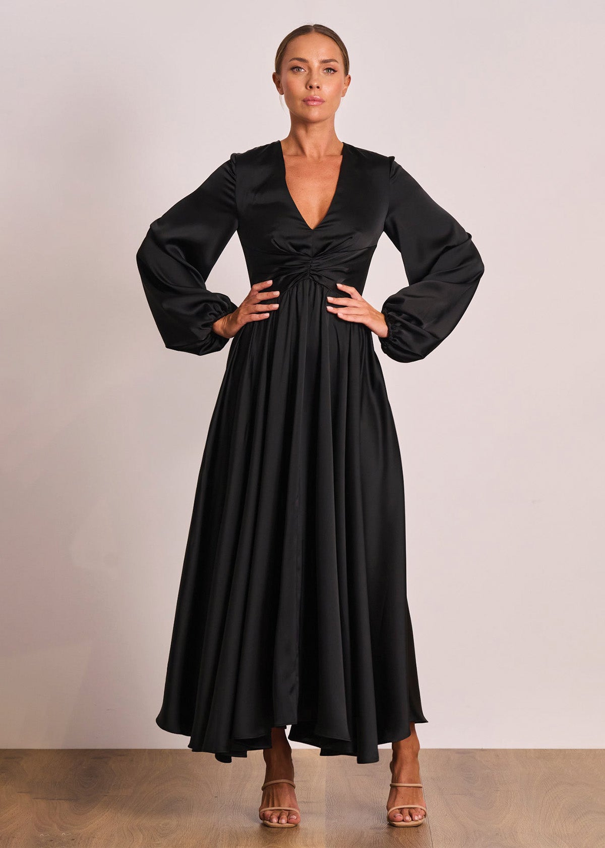 Pasduchas Lucia Long Sleeve Black Formal Dress