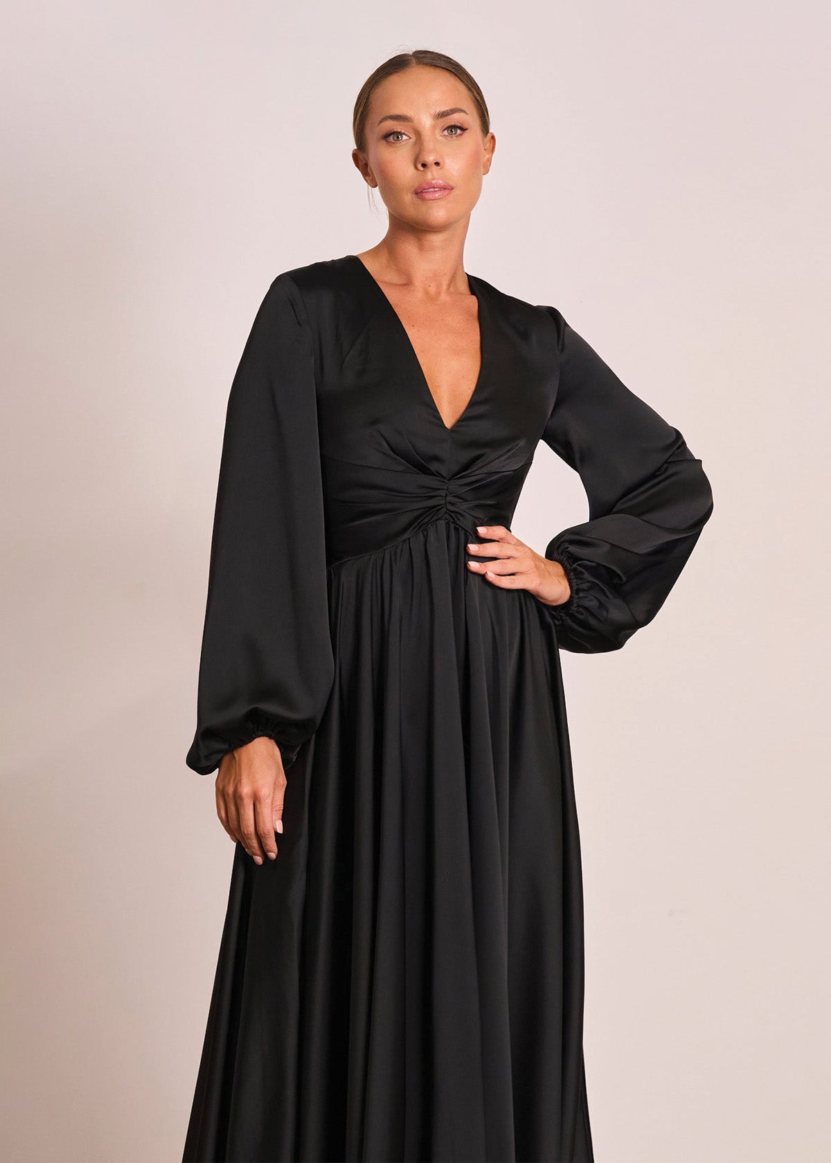 Pasduchas Lucia Long Sleeve Black Formal Dress