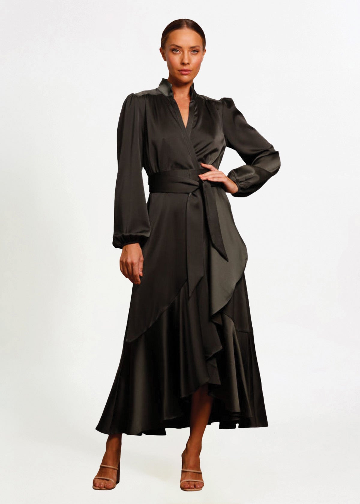 Pasduchas Pinnacle Sleeve Green Formal Dress