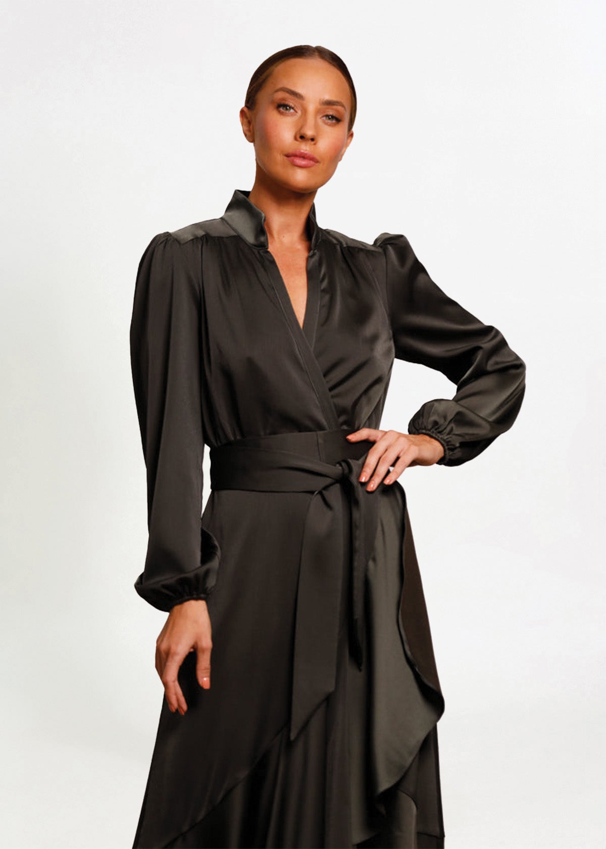 Pasduchas Pinnacle Sleeve Green Formal Dress