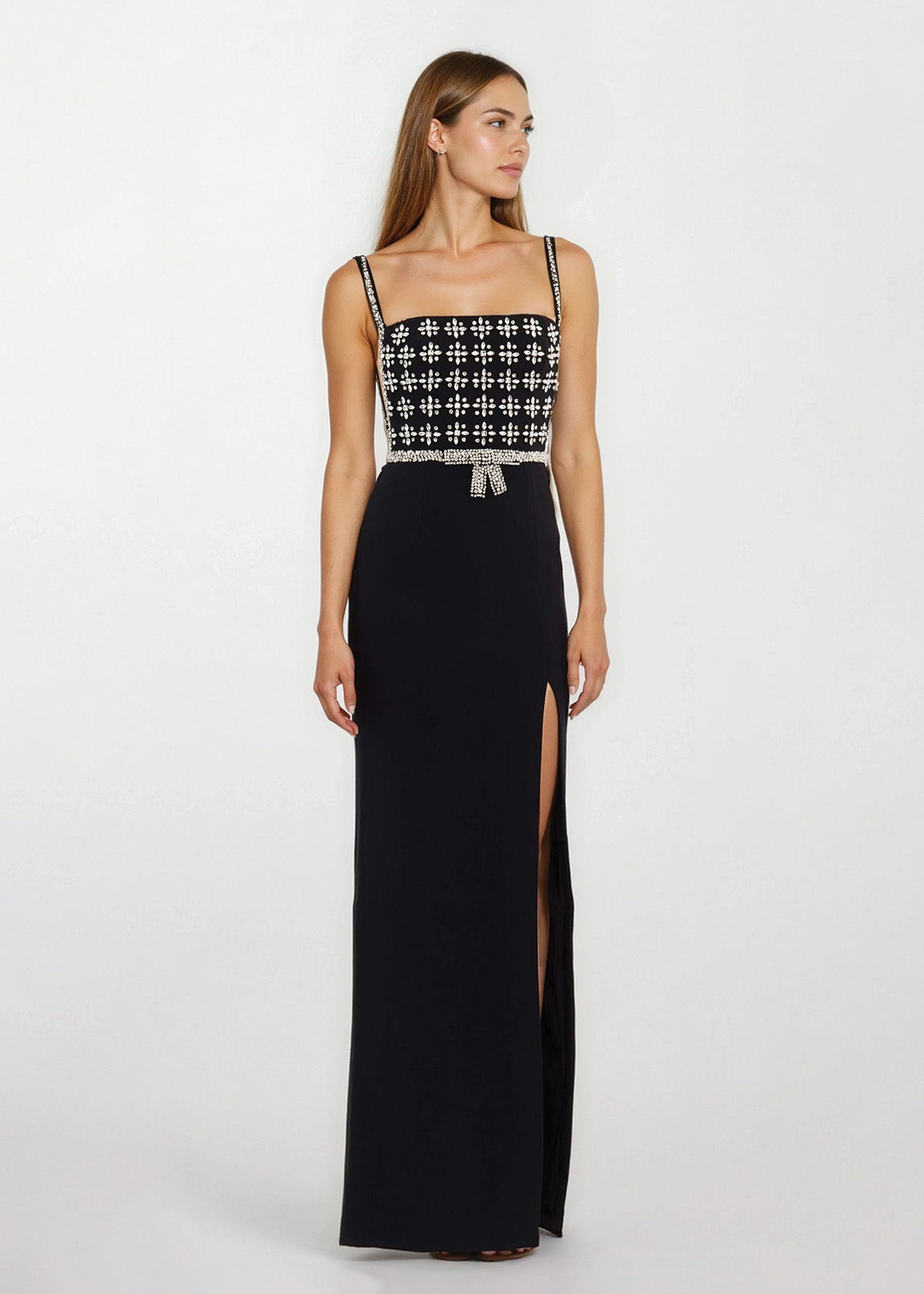 REBECCA VALLANCE Rina Split Gown (Black) - Rent this dress – Dress