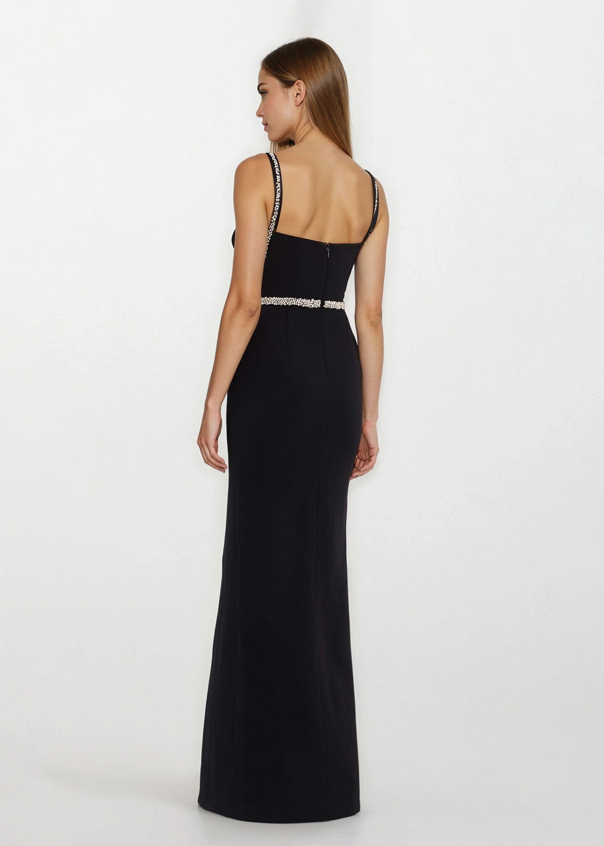 Rebecca Vallance Rina Split Black Formal Dress
