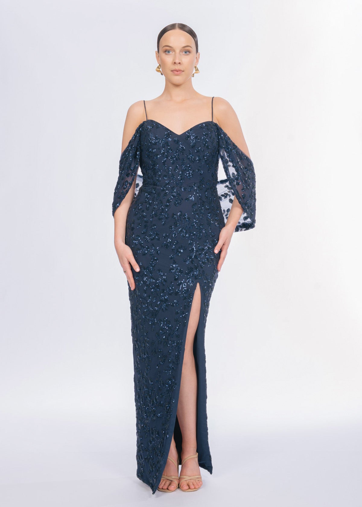 Tina Holly Lavinia Sequin Navy Formal Dress