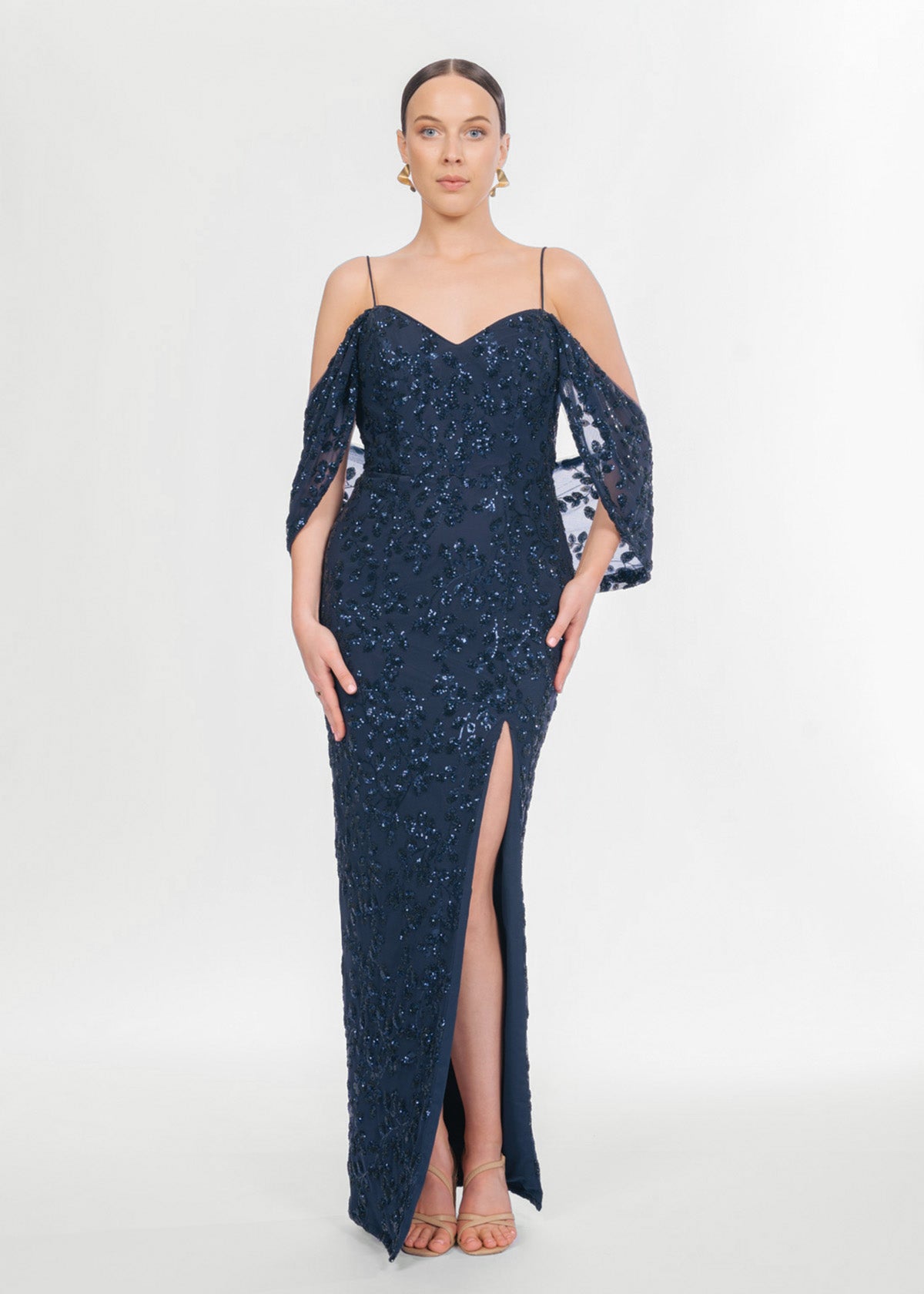 Tina Holly Lavinia Sequin Navy Formal Dress