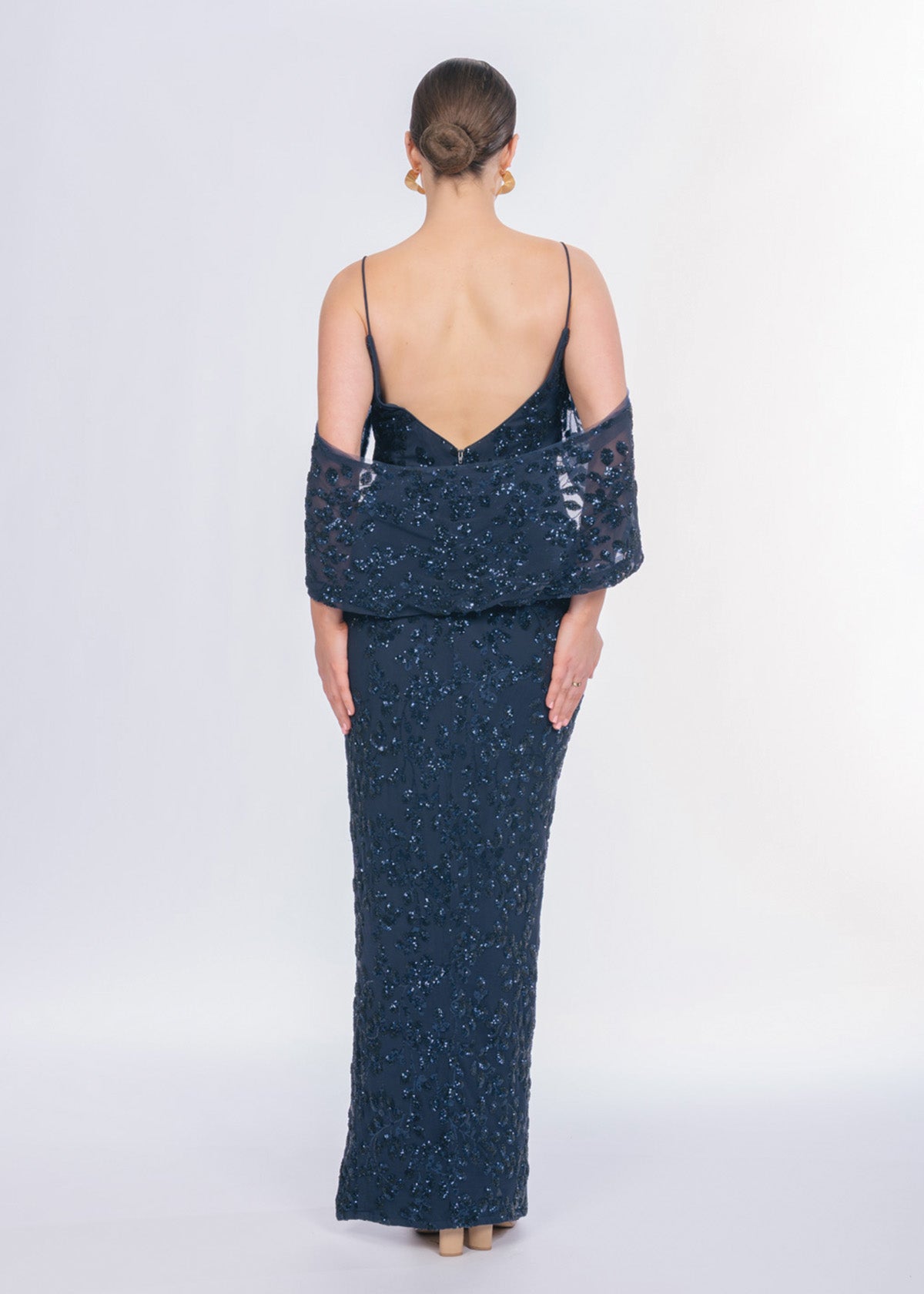 Tina Holly Lavinia Sequin Navy Formal Dress