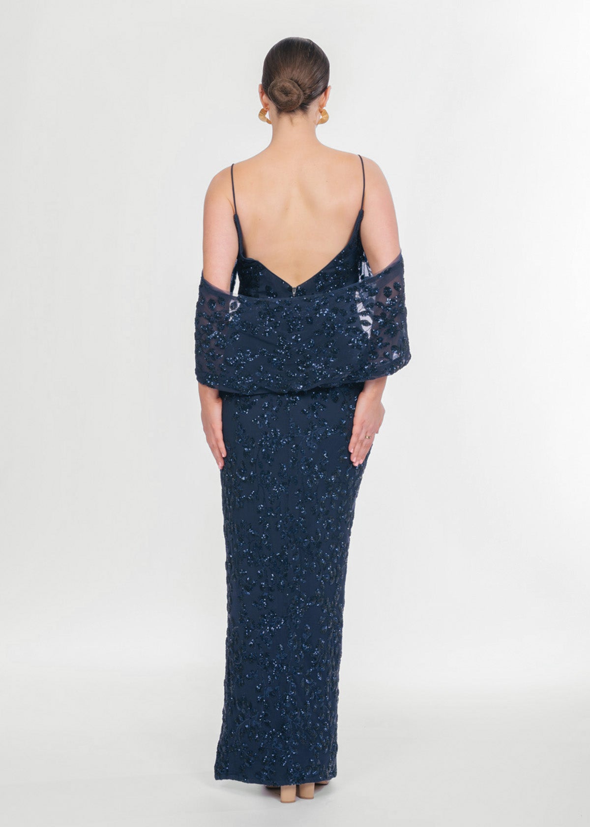 Tina Holly Lavinia Sequin Navy Formal Dress