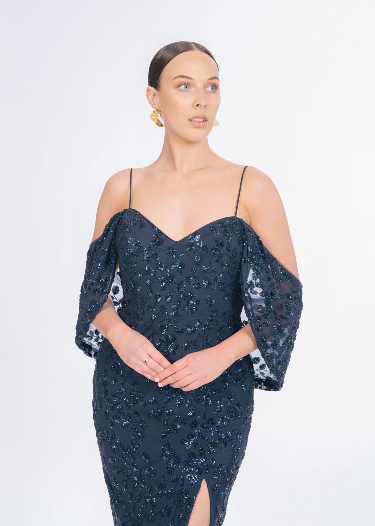 Tina Holly Lavinia Sequin Navy Formal Dress
