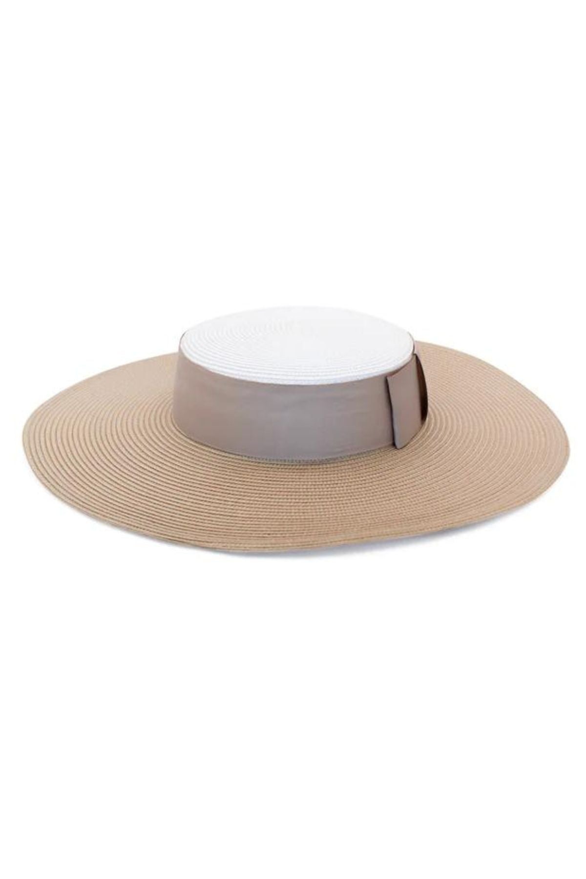 Morgan and Taylor MORGAN & TAYLOR Cleopatra Boater Hat (Nude/ White) - 1_7c5481ee-a56d-4b7c-828e-4ab64f529f16.jpg