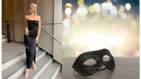 sachin and babi light blue dress What to Wear to a Masquerade Party main image 1