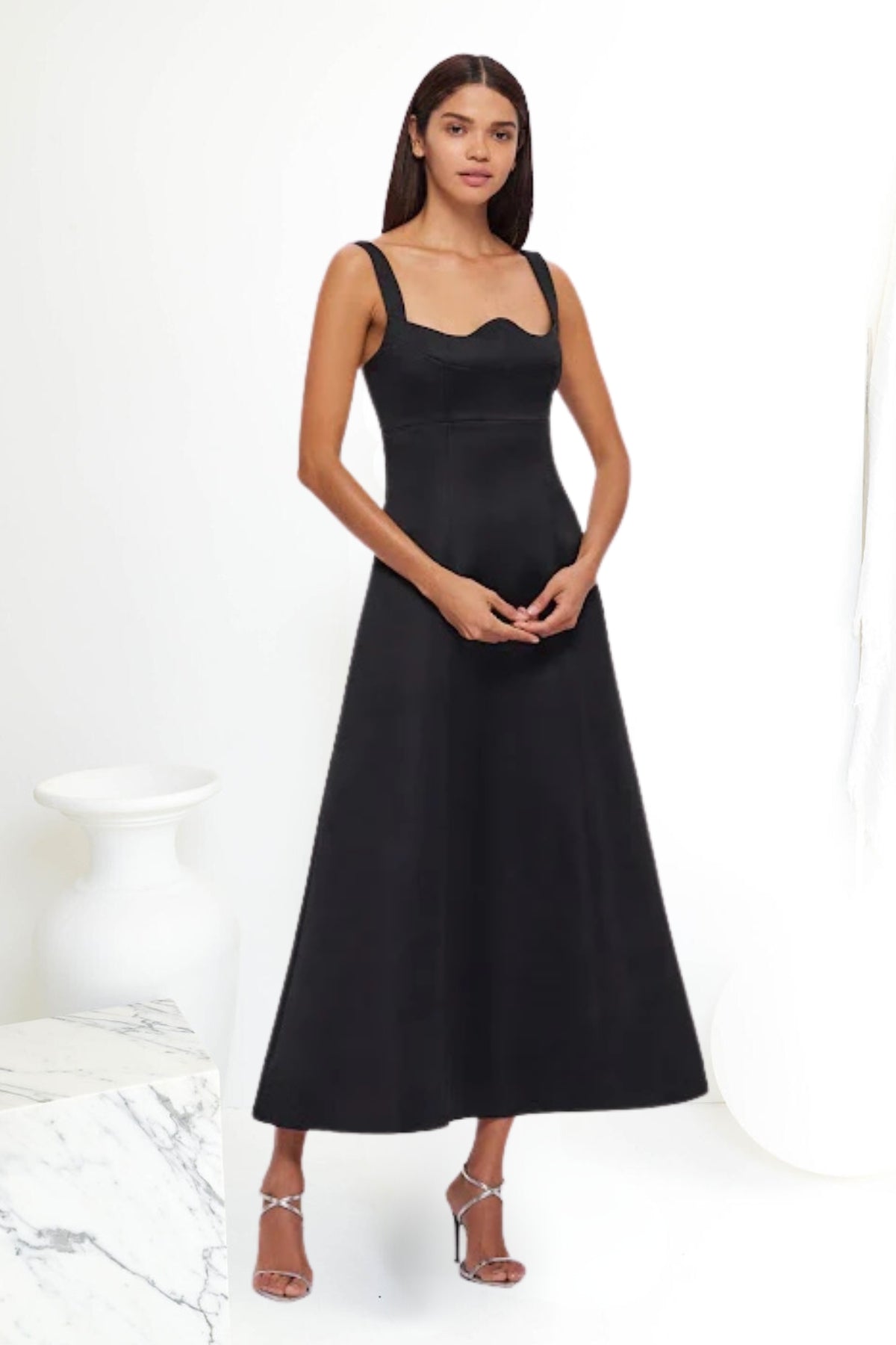 Odette Midi Dress in Black