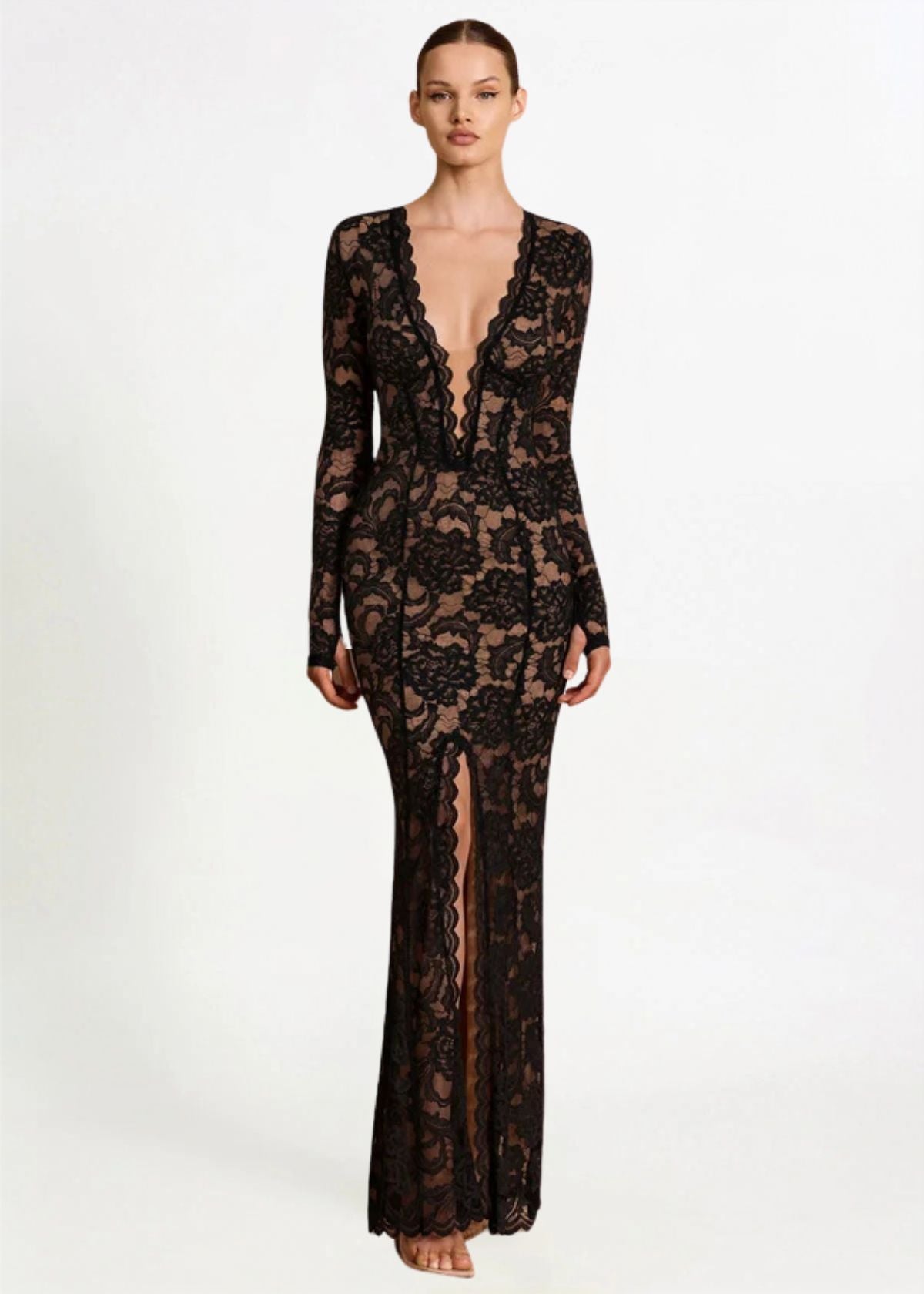 Nookie Delphine LS Gown in black Hire for Formal event from Dress for a Night