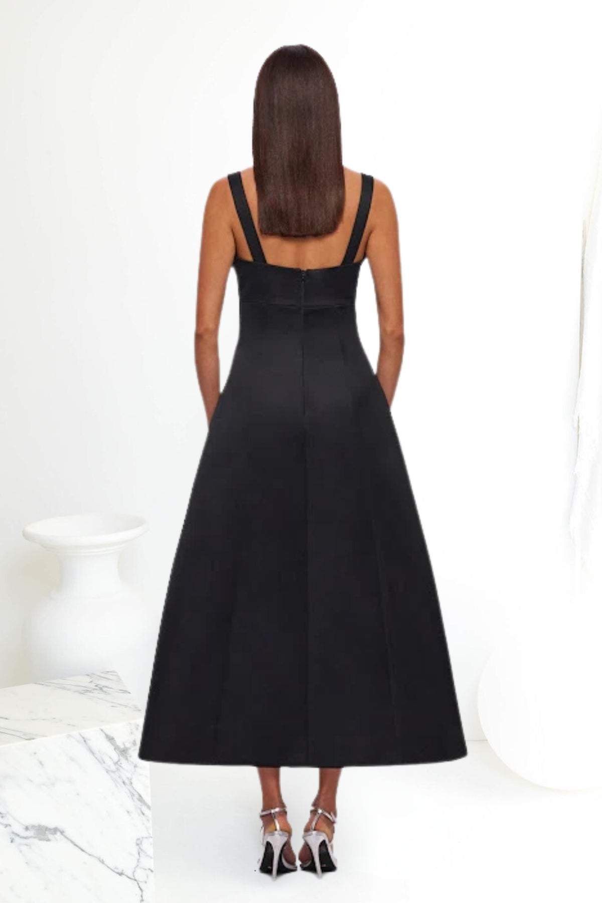 Odette Midi Dress in Black