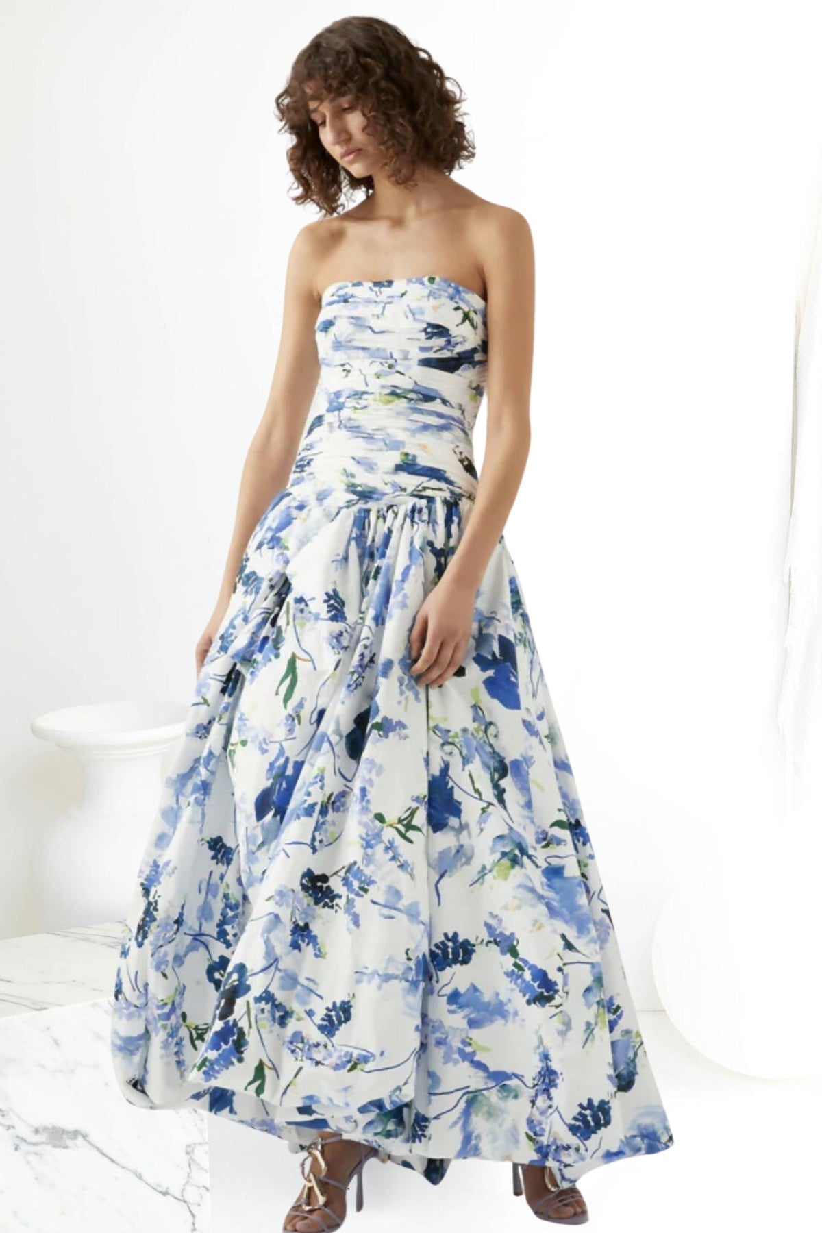AJE Violette Bubble Hem Maxi Dress (Lavender Print),Dress for a Night