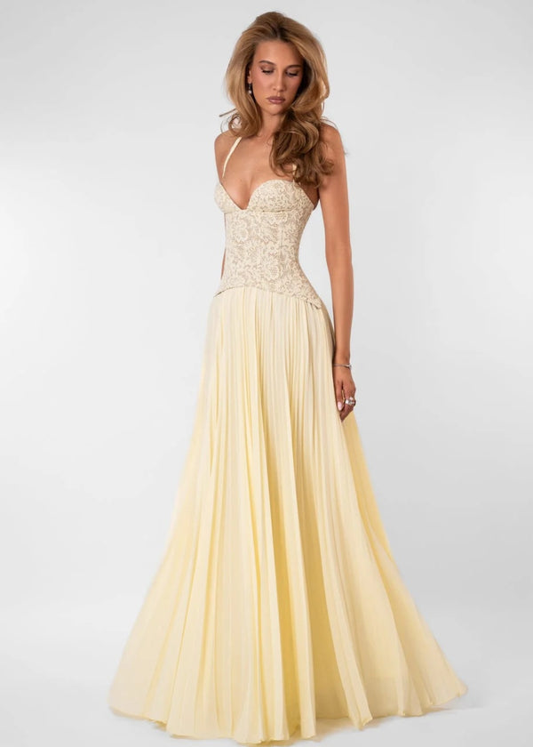 Gaia Dress in Yellow Hire for Formal event from Dress for a Night