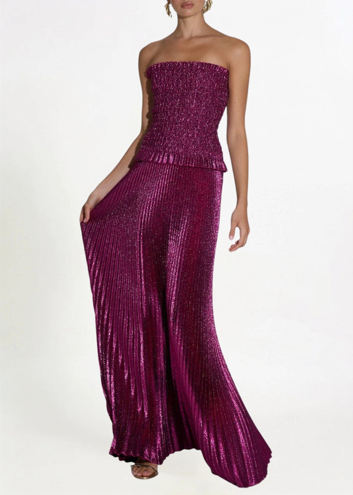 L'idee Maya Gown in Sangria Glitter Hire for Formal event from Dress for a Night