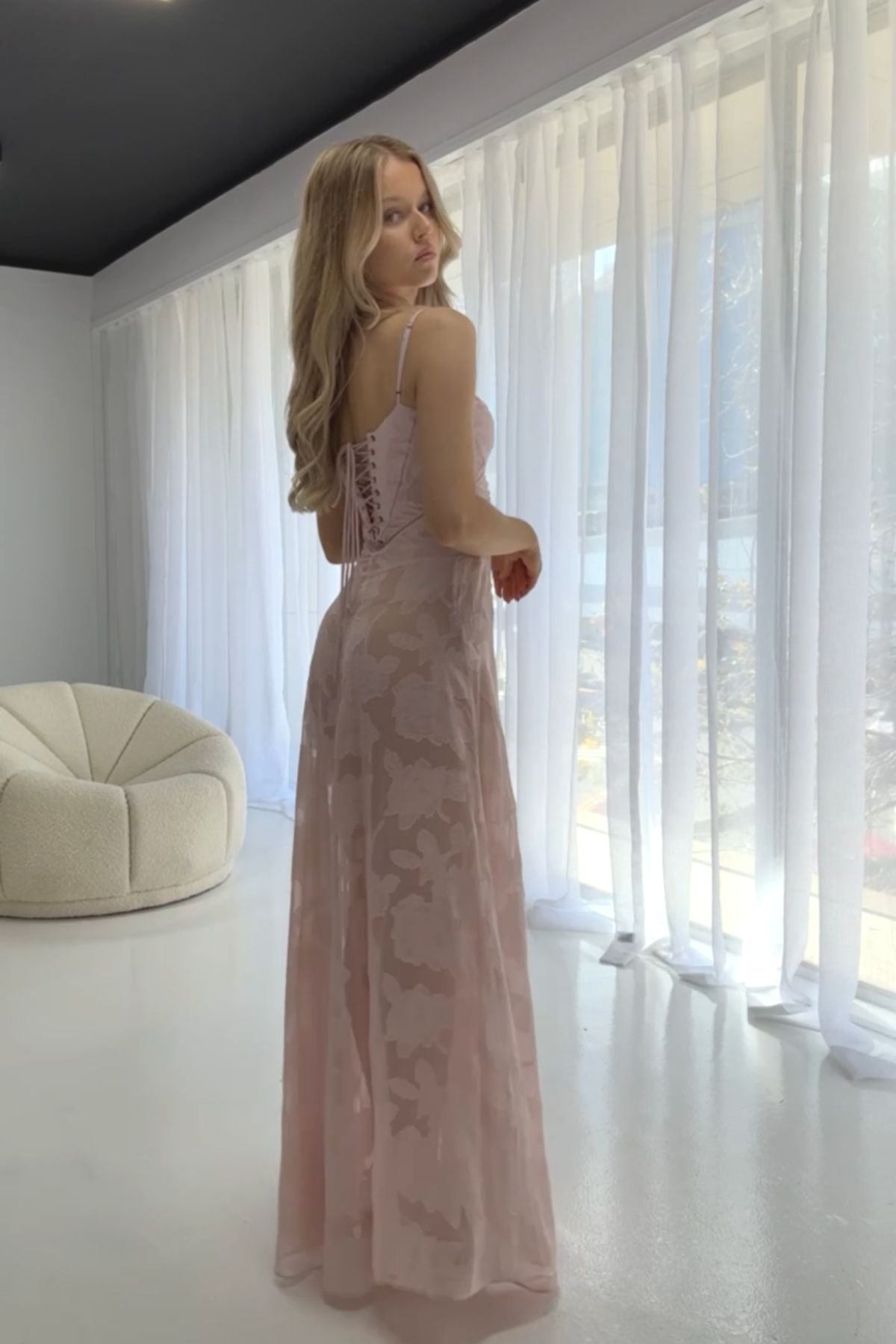 HOUSE OF CB Seren Corset Gown (Blush Pink) - RRP 9,Dress for a Night