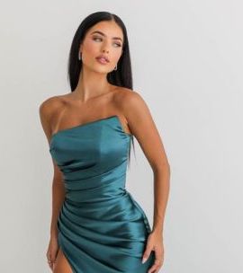 Rent Lia Stublla Eviana gown in emerald formal dress at Dress for a Night