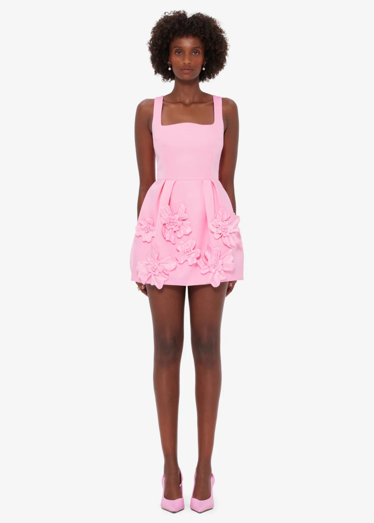 Piper Floral Applique Mini Dress in Pink