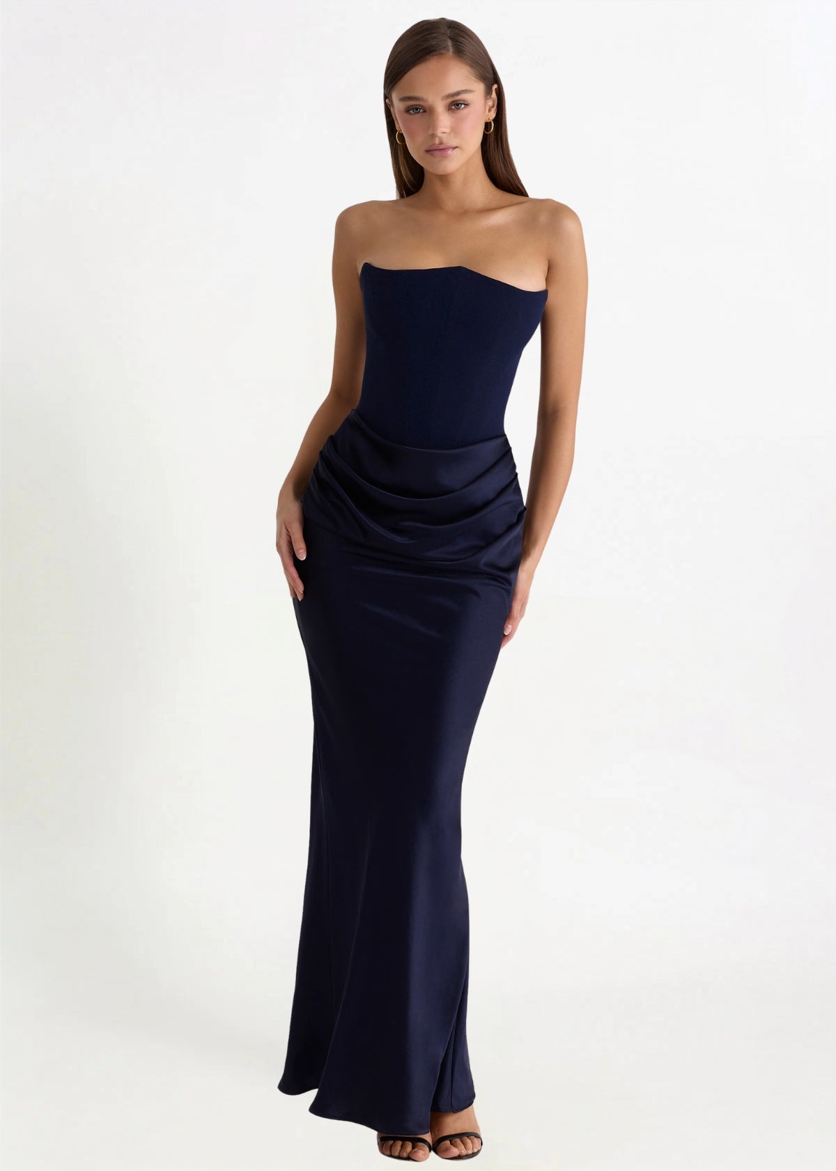 Persephone Corset Dress in Navy