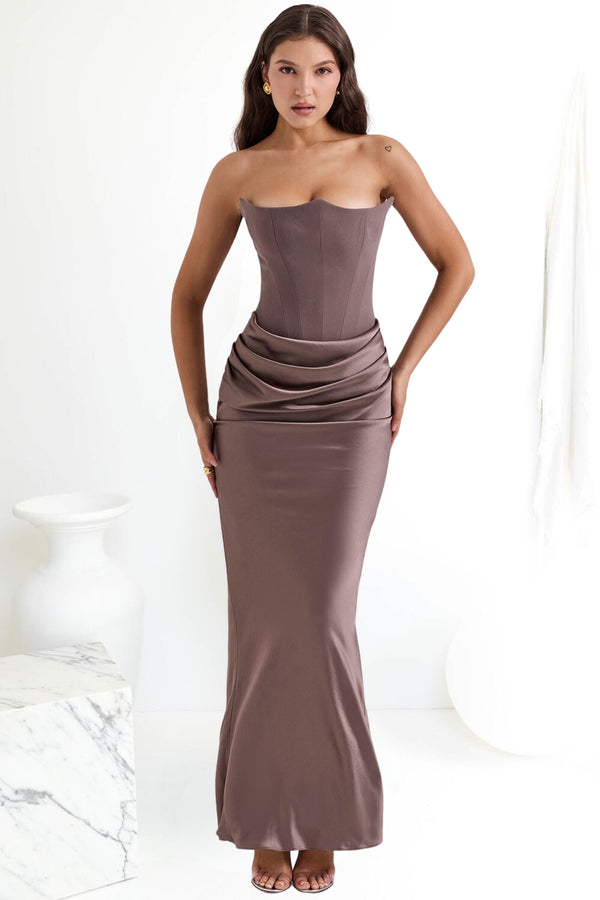 Persephone Corset Dress in Smoke