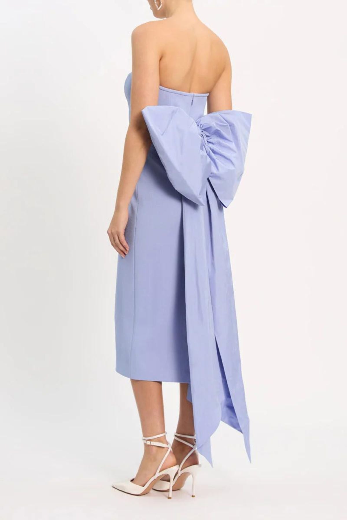 Rebecca Vallance Annabelle Strapless Midi (Powder Blue),Dress for a Night
