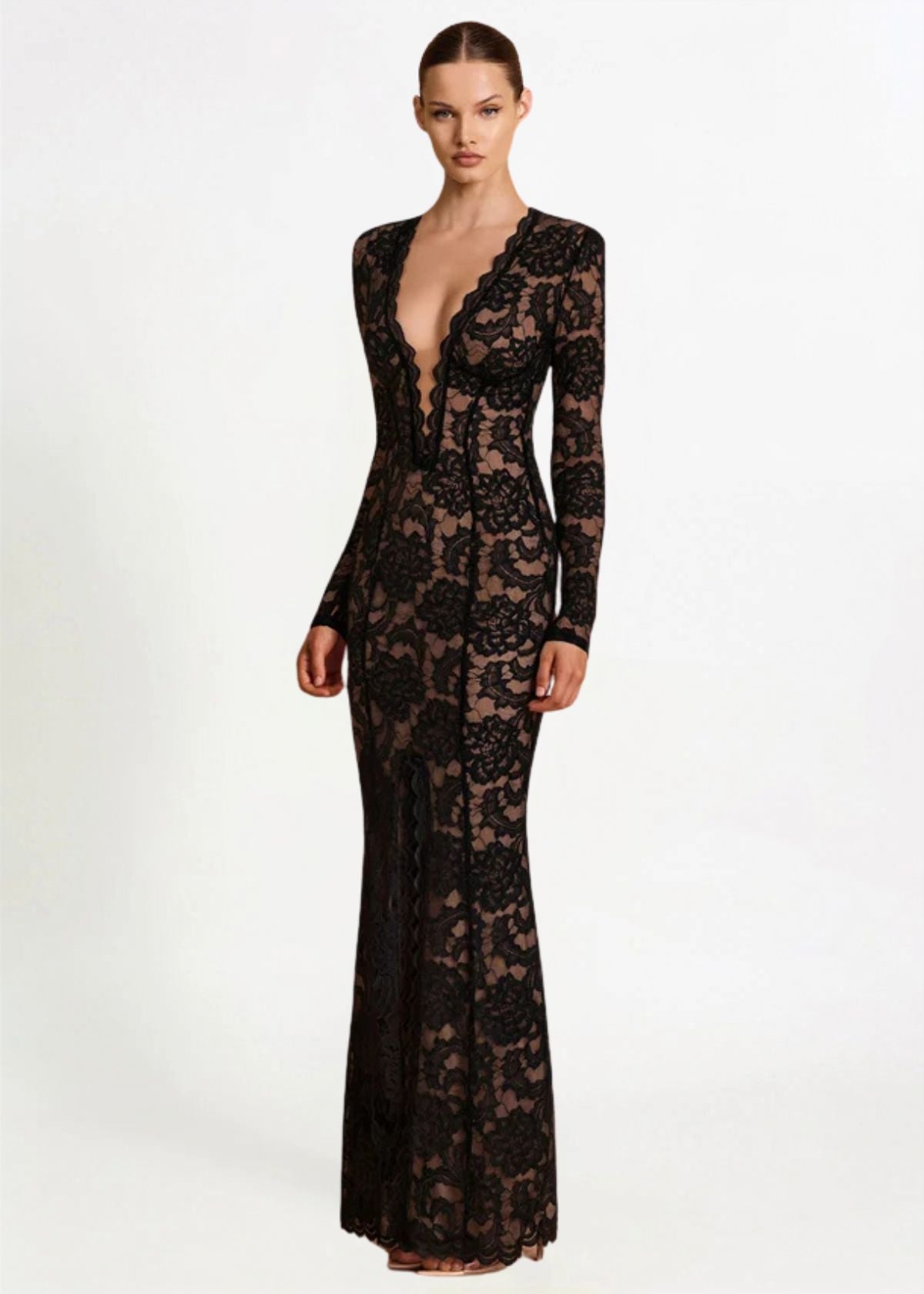 Nookie Delphine LS Gown in black Hire for Formal event from Dress for a Night