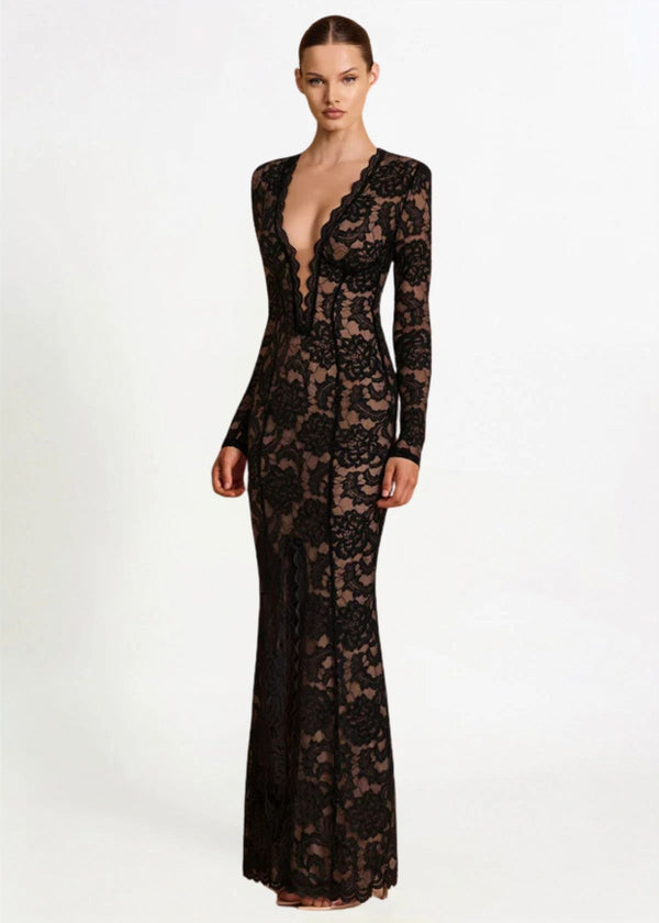 Nookie Delphine LS Gown in black Hire for Formal event from Dress for a Night