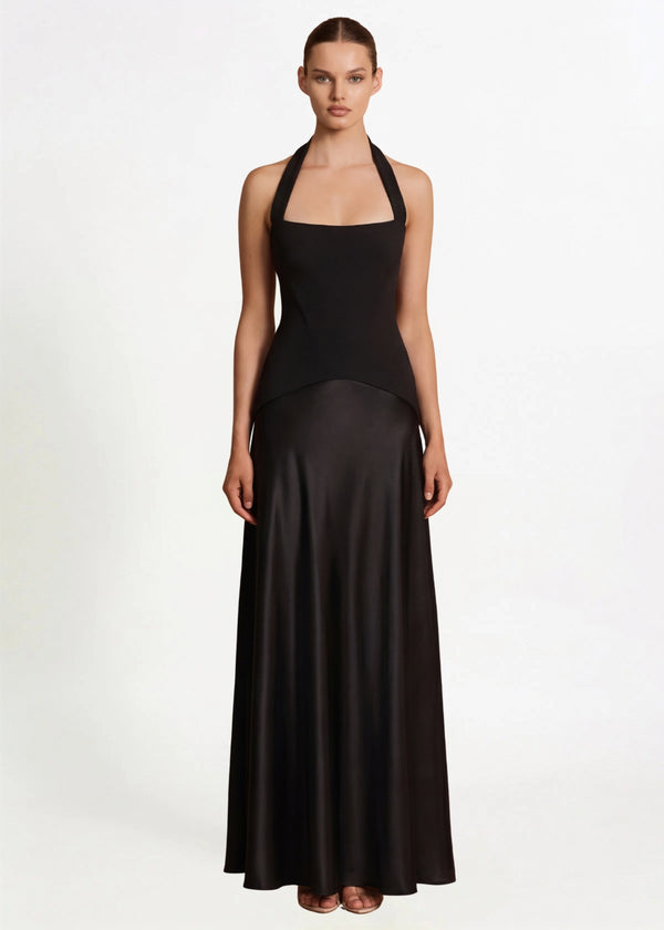 Hire Nookie Alice halter gown Black