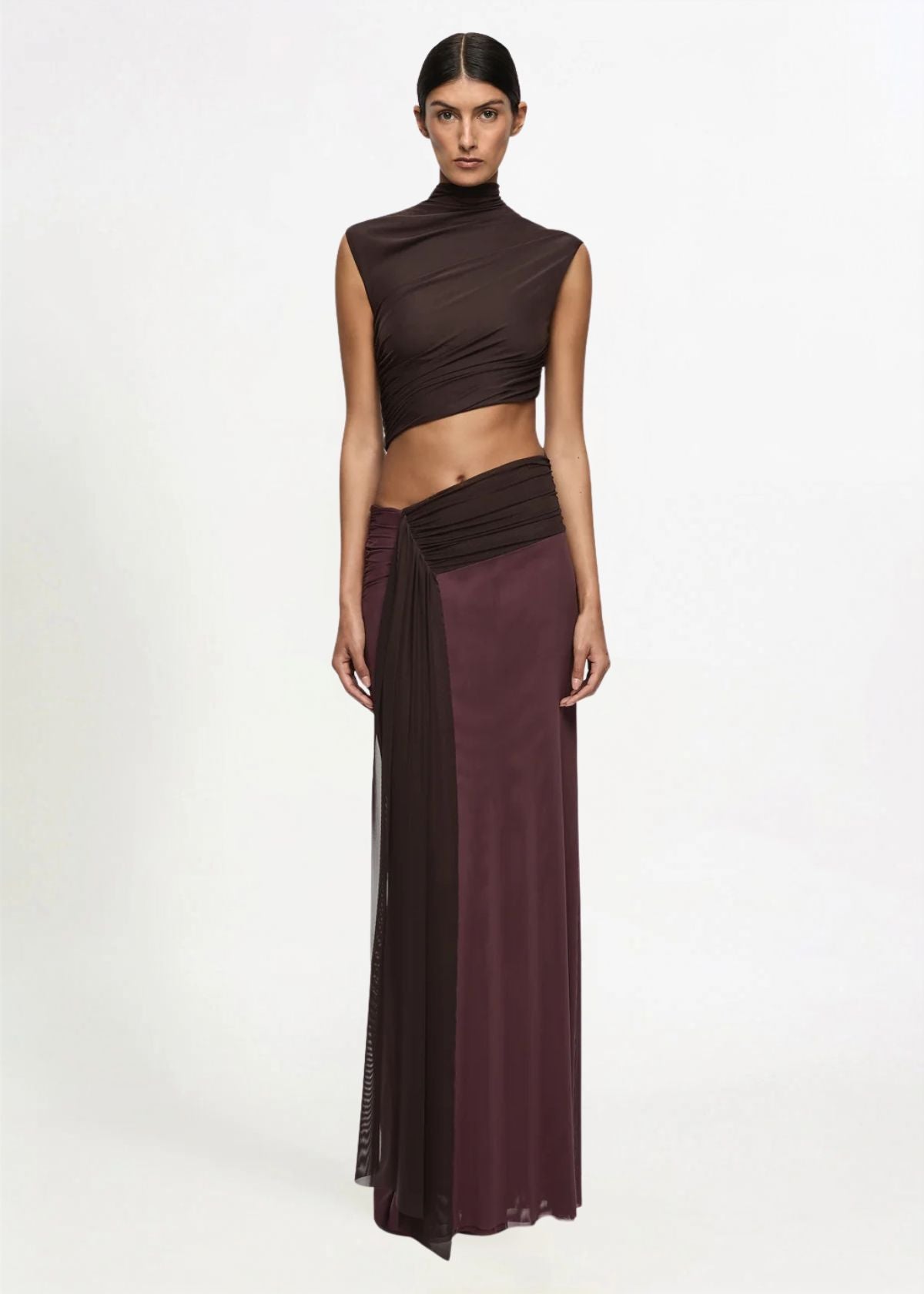 Bec + Bridge Conni maxi dress in aubergine/ dark choc Hire for Formal event from Dress for a Night