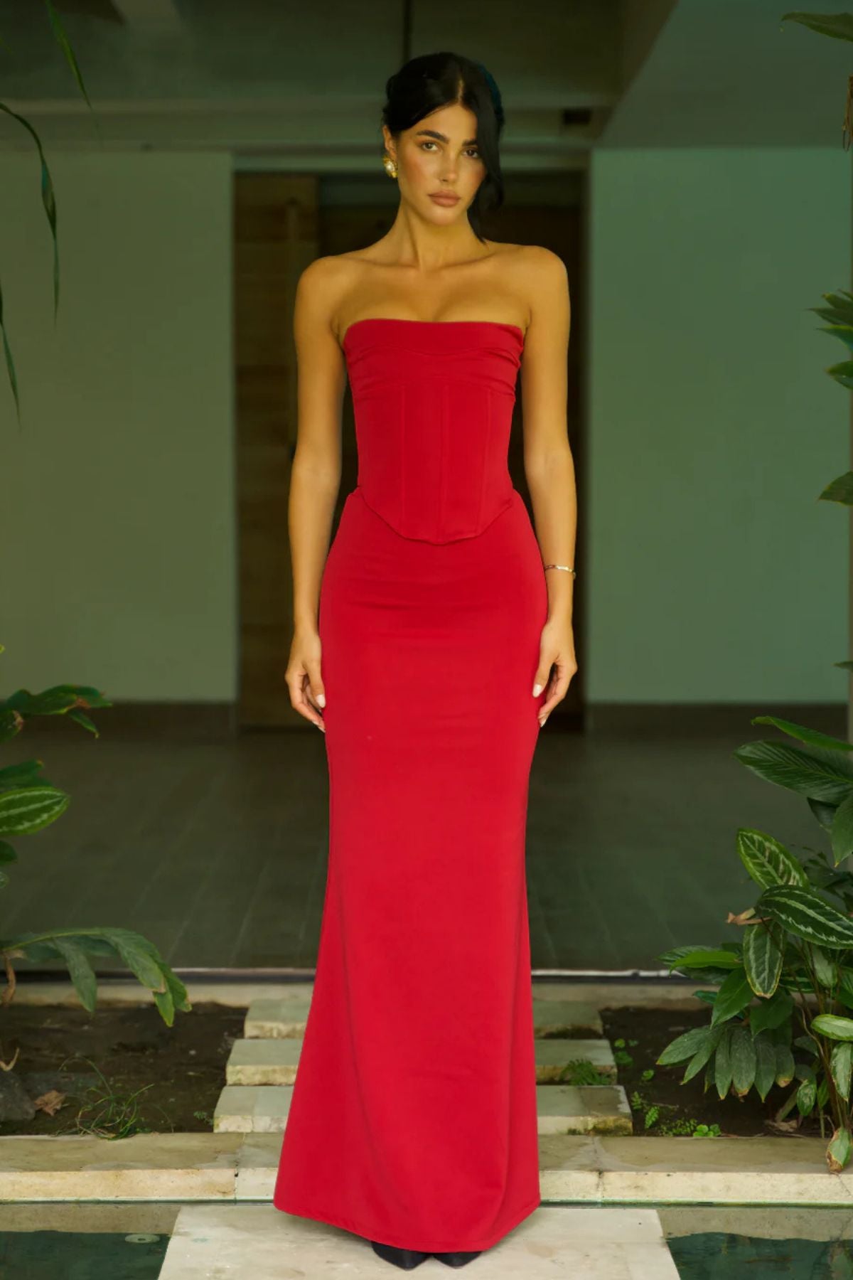 Louie Gown in Wine Red