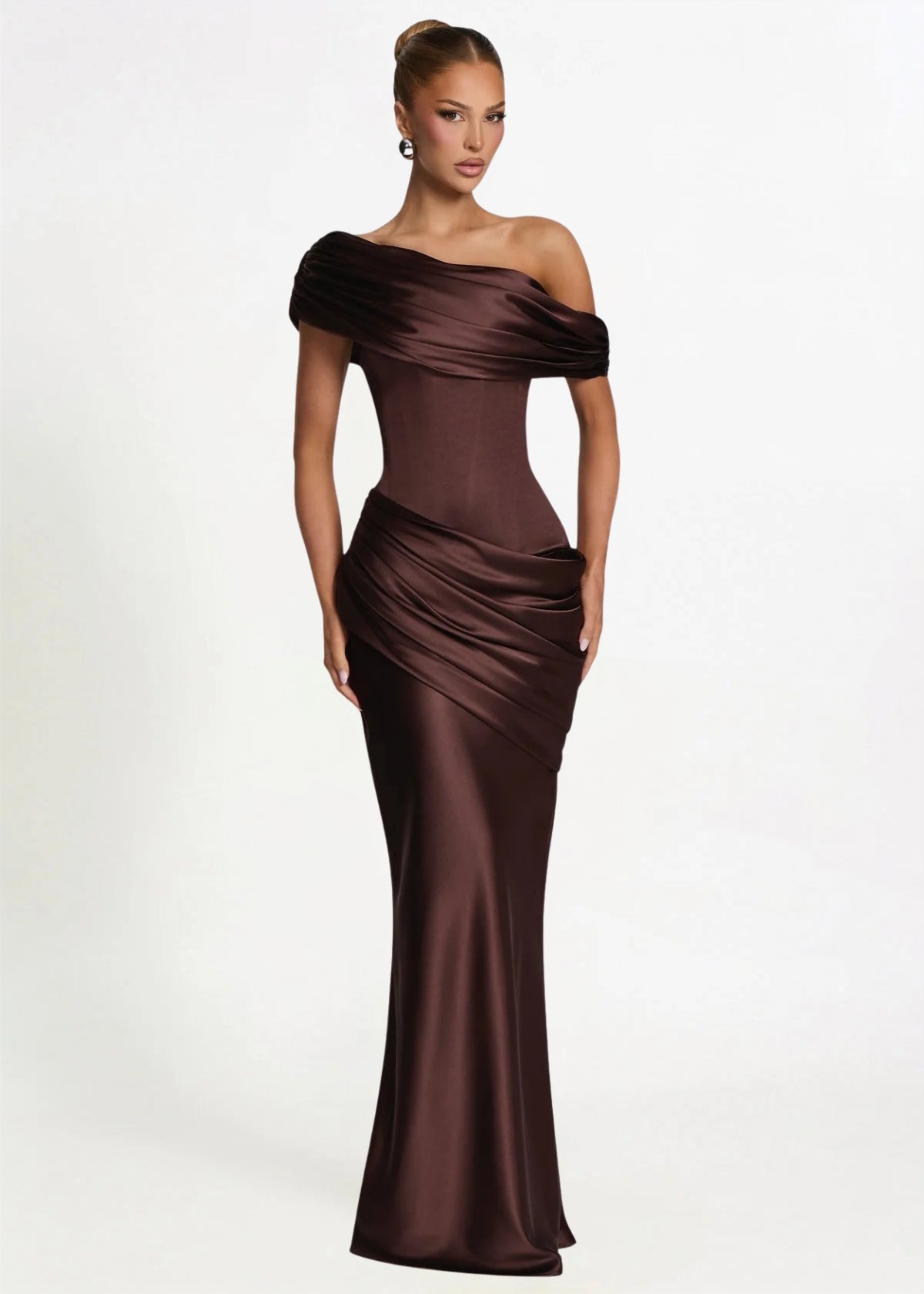 Ella Maxi Dress in Plum Brown