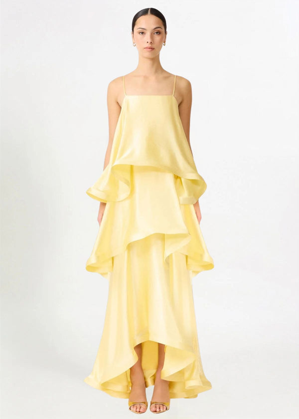 Elliat Tilly Tiered Maxi Dress in Yellow Hire for Formal event from Dress for a Night