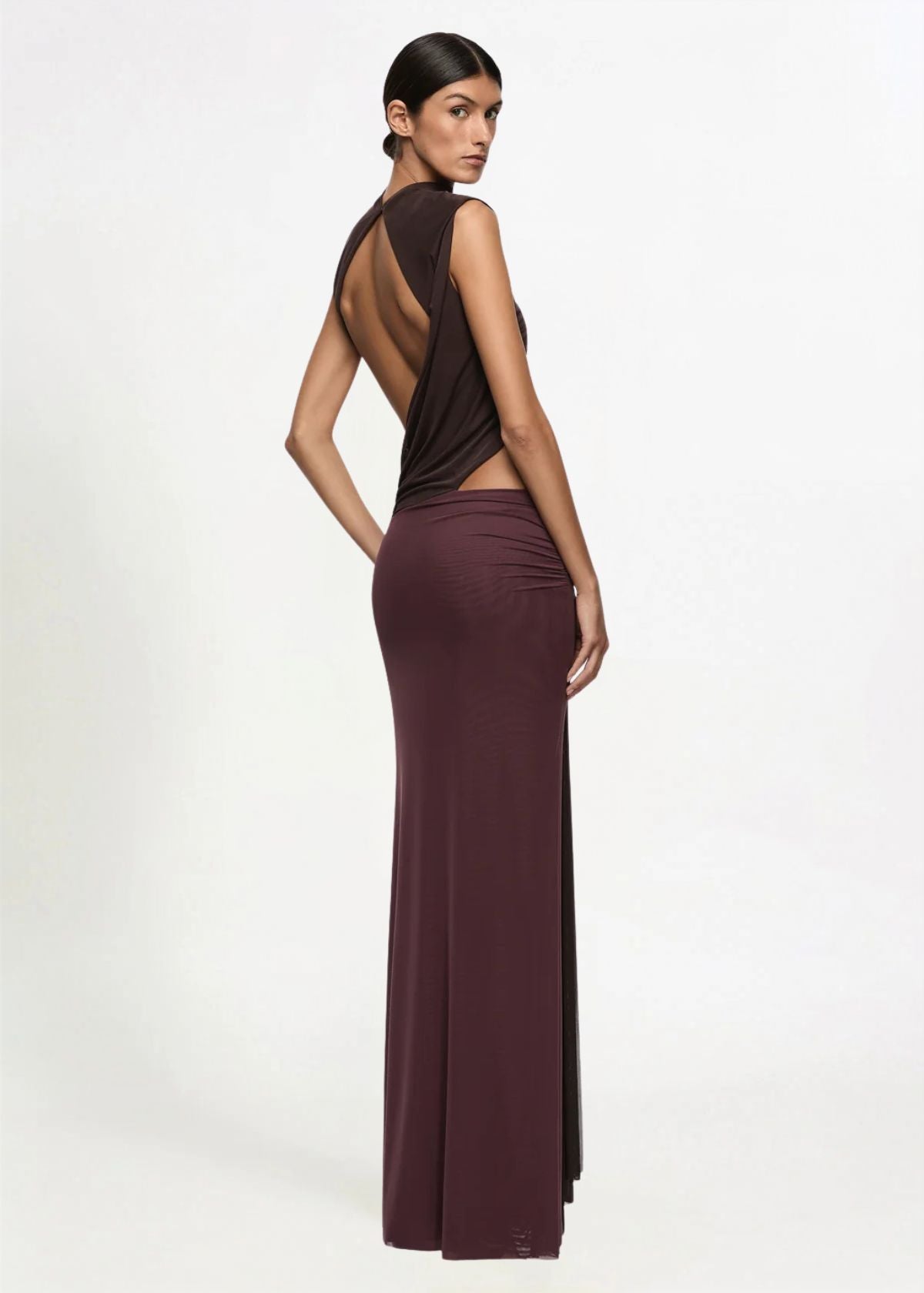 Bec + Bridge Conni maxi dress in aubergine/ dark choc Hire for Formal event from Dress for a Night