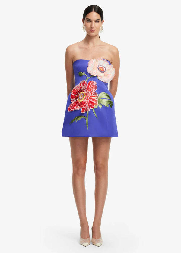 Rosario Applique Floral Bustier Mini Dress