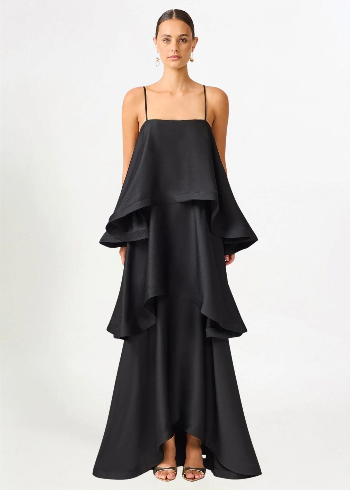 Elliat Tilly Tiered Maxi Dress in Black Hire for Formal event from Dress for a Night