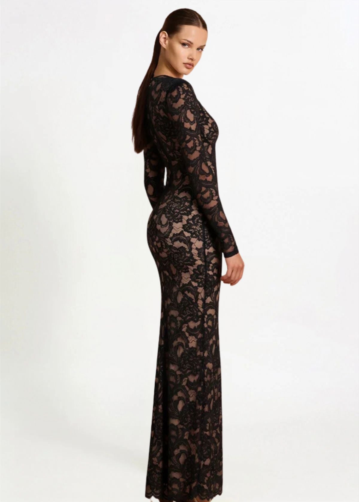Nookie Delphine LS Gown in black Hire for Formal event from Dress for a Night
