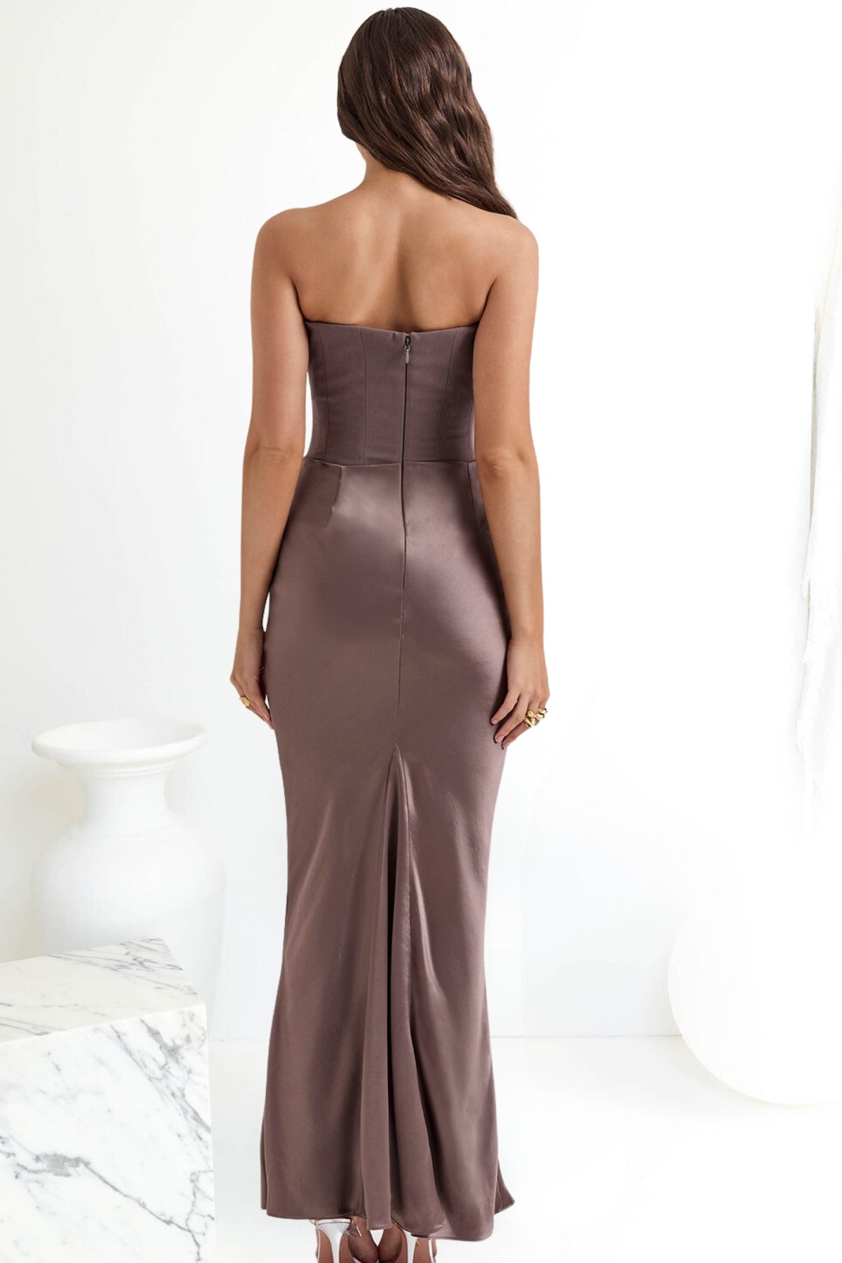 Persephone Corset Dress in Smoke