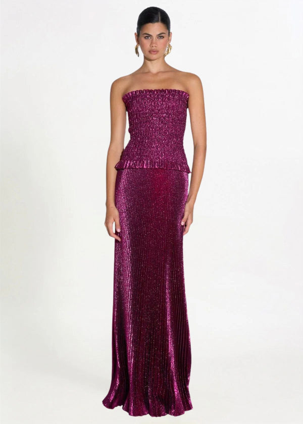 L'idee Maya Gown in Sangria Glitter Hire for Formal event from Dress for a Night