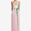 Leo Lin Rayna Embroidered Bustier Maxi Dress in Bouquet Print in Pastel Pink for Formal Events from Dress for a Night