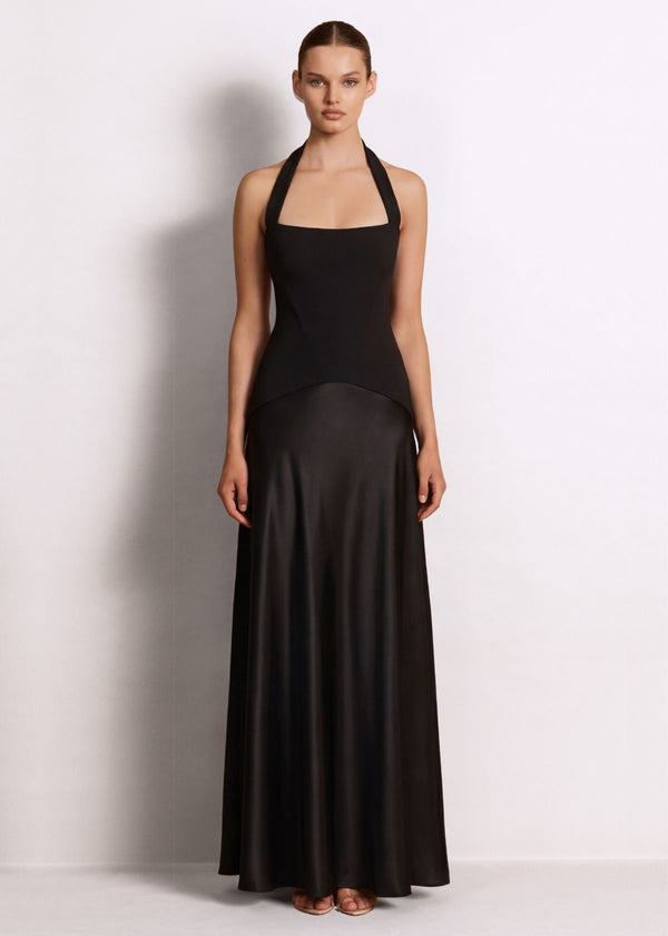 Nookie Alice Halter black formal dress hire