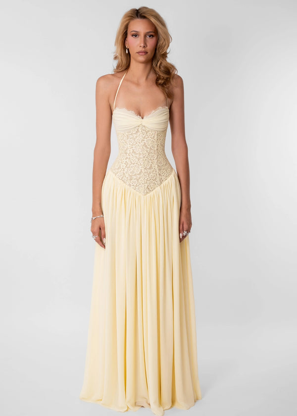 Faye Dress in Yellow Hire for Formal event from Dress for a Night