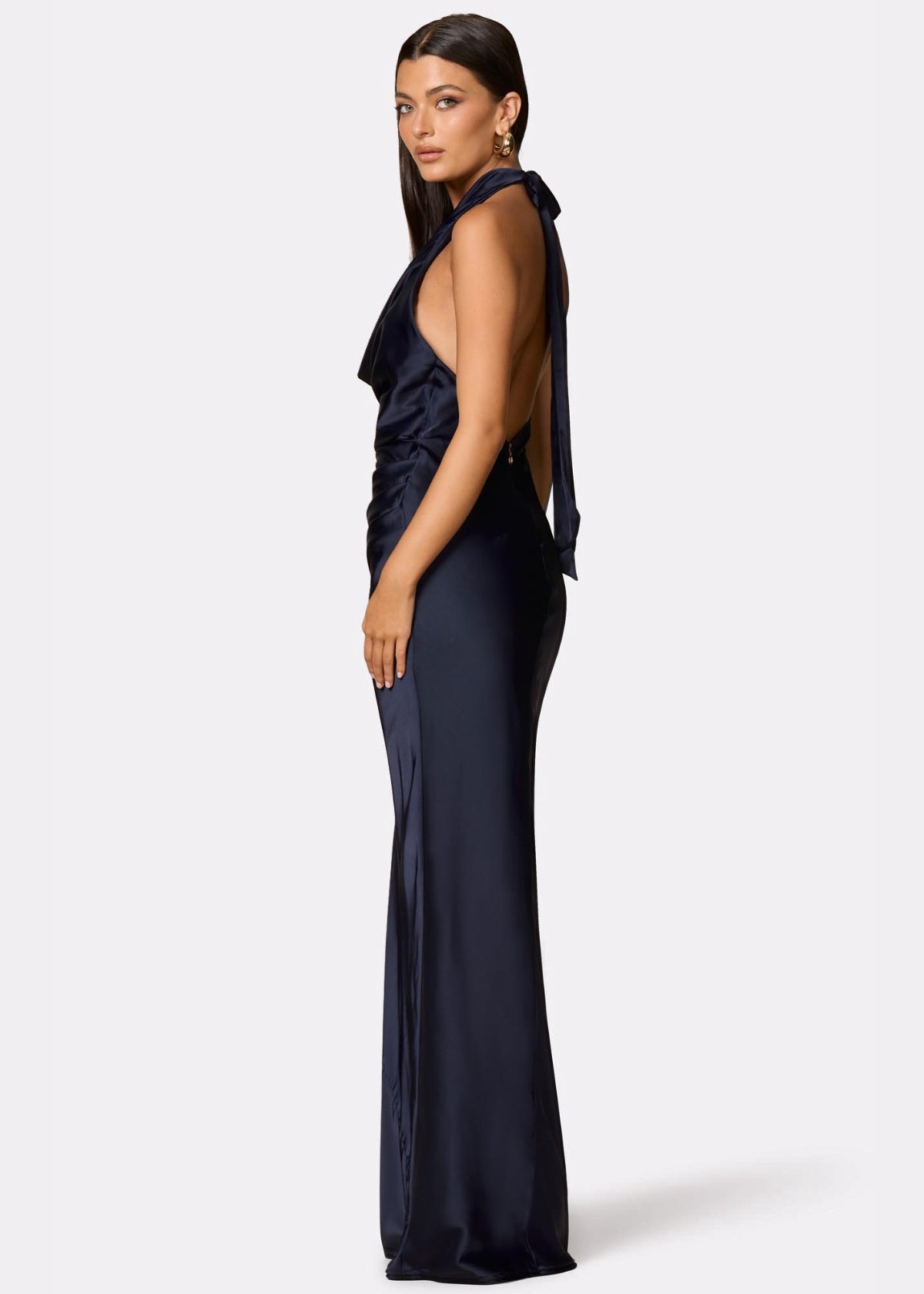 Penelope Drape Gown in Navy