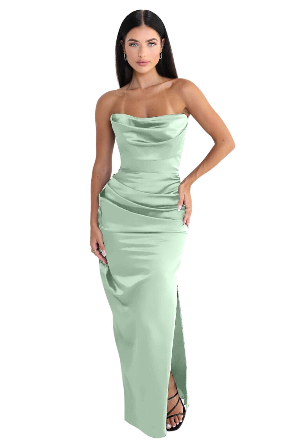 HOUSE OF CB Adrienne Corset Maxi (Sage Green)