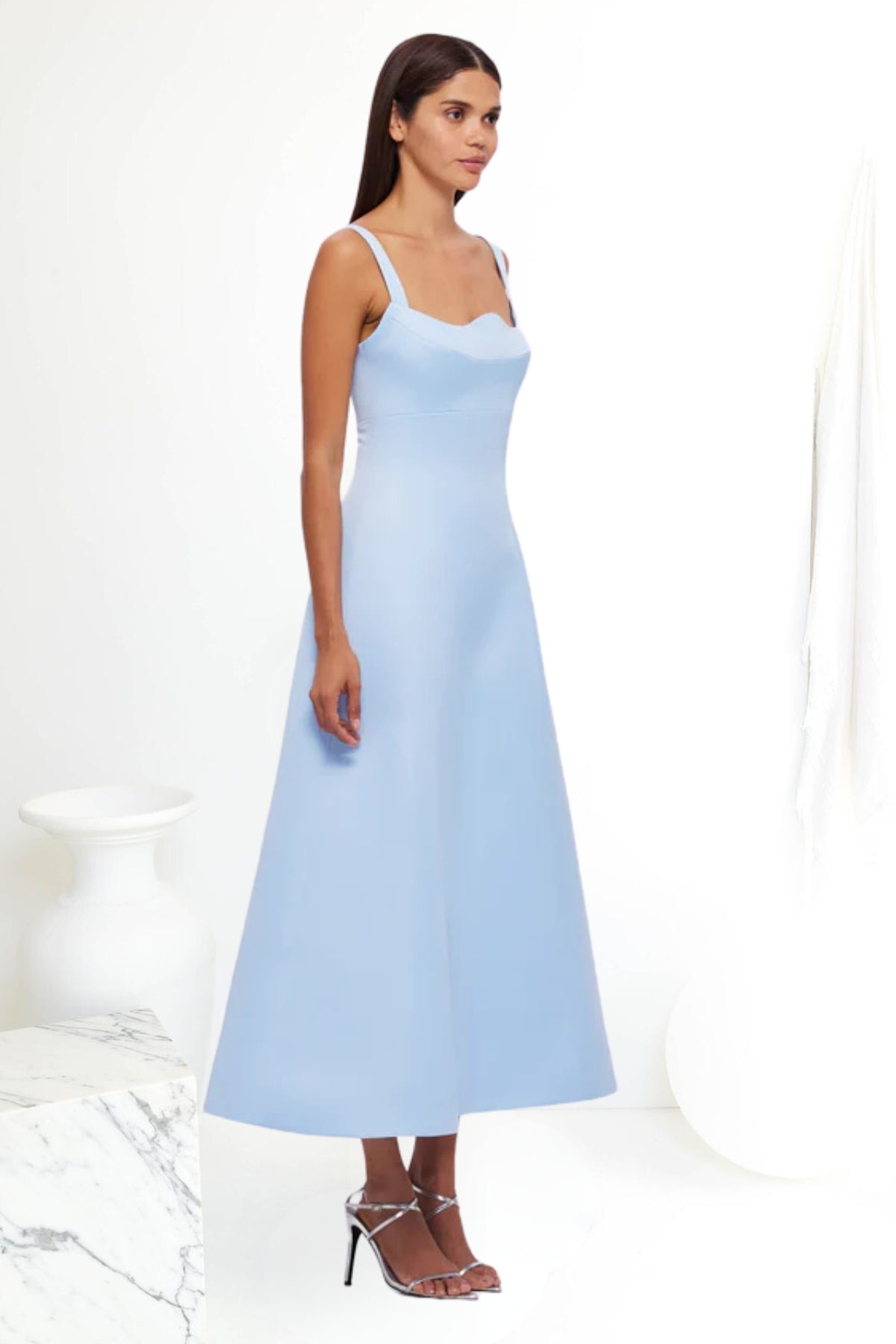 Odette Midi Dress in Sky Blue
