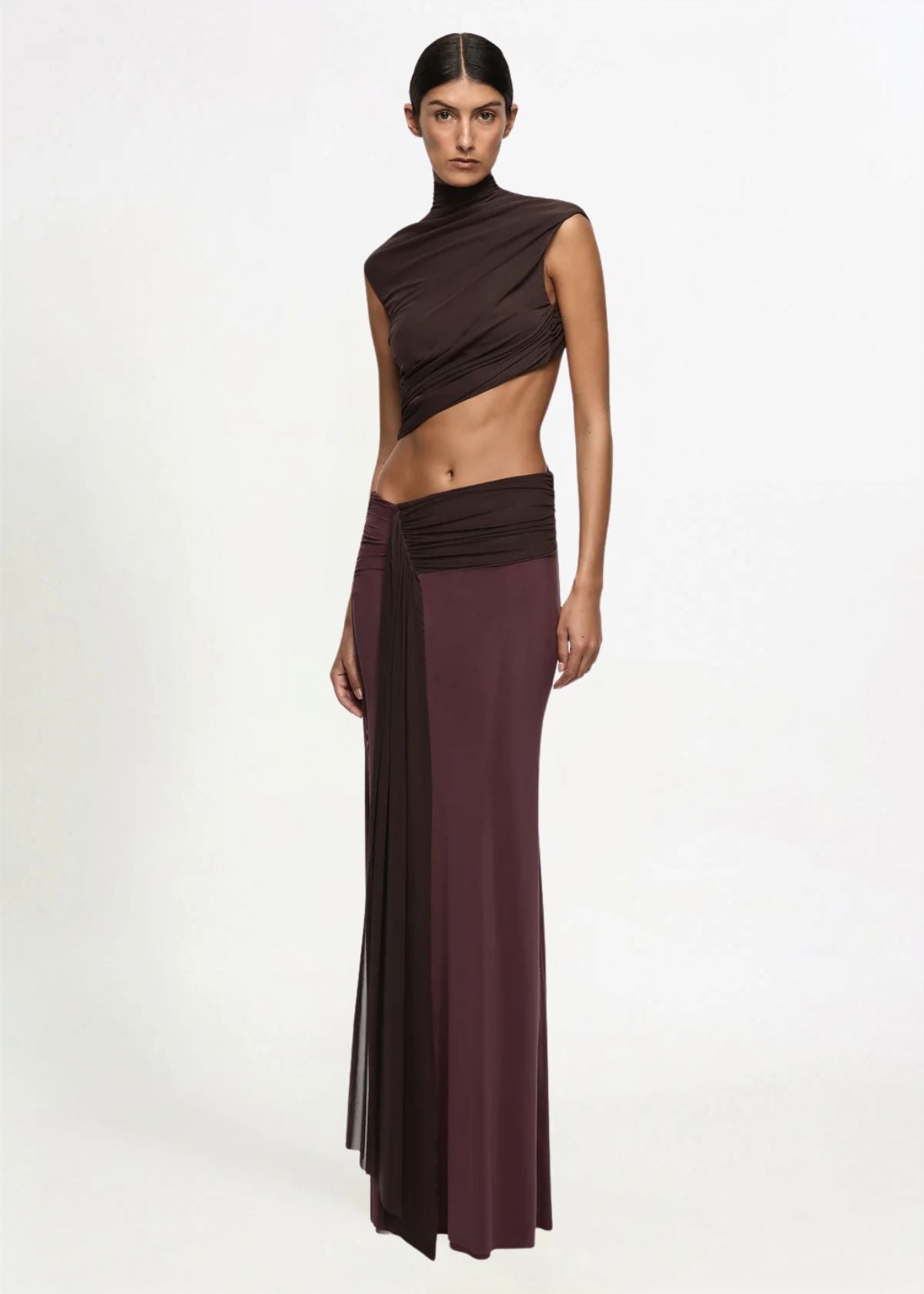 Bec + Bridge Conni maxi dress in aubergine/ dark choc Hire for Formal event from Dress for a Night