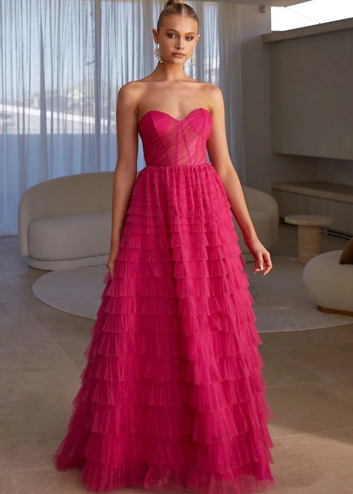 Derya Dress in Hot Pink